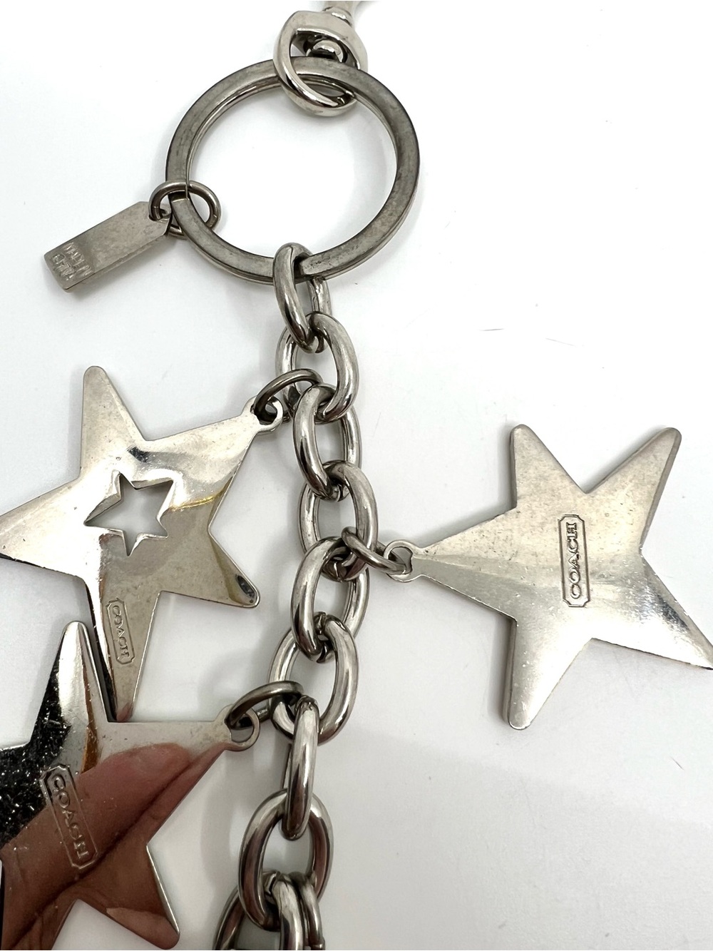 Coach Large Star Keychain Silver Tone Dangle Rhinestone Bag Charm Keychain Y2K - Picture 11 of 14